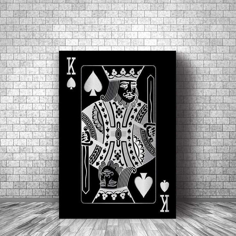 King of Spades - Silver Canvas