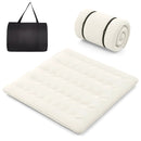 Queen/King/Twin/Full Futon Mattress Floor Sleeping Pad with Washable Cover Beige by LJGDeals