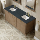 James Martin Kinnsden 72" Double Bathroom Vanity, Weathered Oak