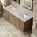 James Martin Kinnsden 72" Double Bathroom Vanity, Weathered Oak