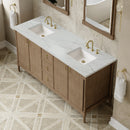 James Martin Kinnsden 72" Double Bathroom Vanity, Weathered Oak