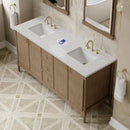 James Martin Kinnsden 72" Double Bathroom Vanity, Weathered Oak