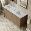 James Martin Kinnsden 72" Double Bathroom Vanity, Weathered Oak