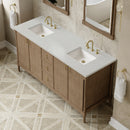 James Martin Kinnsden 72" Double Bathroom Vanity, Weathered Oak