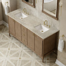 James Martin Kinnsden 72" Double Bathroom Vanity, Weathered Oak