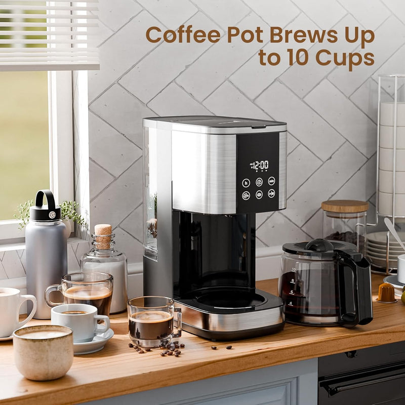 Kismile 10 Cup Drip Coffee maker with Led Display & Touch Screen CM3743