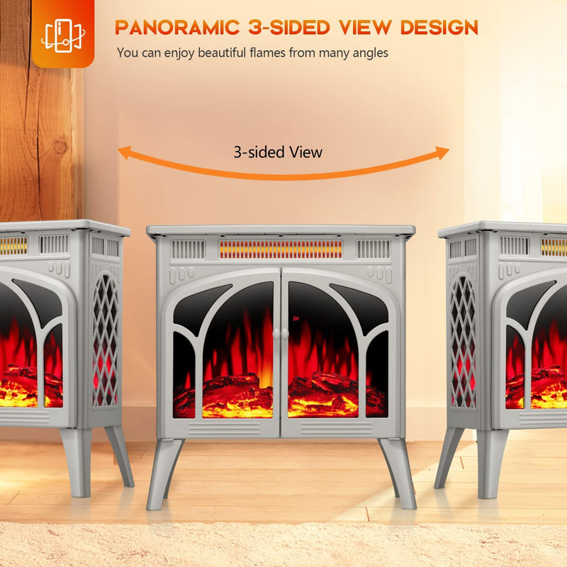 25 Inches 3D Infrared  Free Standing Electric Fireplace Stove S230B