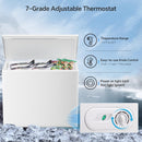 Kismile 7.0/3.5 Cubic Feet Chest Freezer with Removable Basket Free Standing
