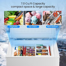 Kismile 7.0/3.5 Cubic Feet Chest Freezer with Removable Basket Free Standing
