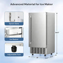 Kismile Commercial Built-in Ice Maker Machine,80Lbs/Day,Under Counter Ice Cube Maker with 24H Timer,Reversible Door,Built-in Freestanding Ice Maker for Home & Office(Silver) by Kismile