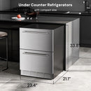 Under Counter Refrigerator, 24 Inch Double Drawer Beverage Fridge F58145