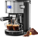 Kismile Espresso Machine, Semi-Automatic Coffee Maker with Bean Grinder and Milk Frother Steam Wand