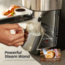 Kismile Espresso Machine, Semi-Automatic Coffee Maker with Bean Grinder and Milk Frother Steam Wand