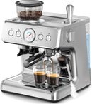 Kismile Espresso Machine, Semi-Automatic Coffee Maker with Bean Grinder and Milk Frother Steam Wand