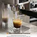 Kismile Espresso Coffee Maker Machine 20 Bar, with Milk Frother Steam Wand CM8032 by Kismile