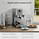 Kismile Espresso Coffee Maker Machine 20 Bar, with Milk Frother Steam Wand CM8032 by Kismile