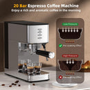 Kismile Espresso Coffee Maker Machine 20 Bar, with Milk Frother Steam Wand CM8032