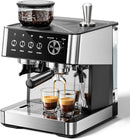 Kismile Espresso Machine, Semi-Automatic Coffee Maker with Bean Grinder and Milk Frother Steam Wand