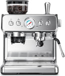 Kismile Espresso Machine, Semi-Automatic Coffee Maker with Bean Grinder and Milk Frother Steam Wand