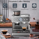 Kismile Espresso Machine, Semi-Automatic Coffee Maker with Bean Grinder and Milk Frother Steam Wand