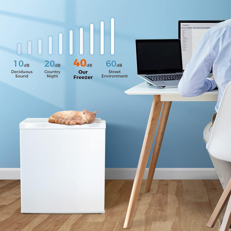 Kismile Mini Freezer,1.1 Cu.ft Upright Freezer with Reversible Single Door