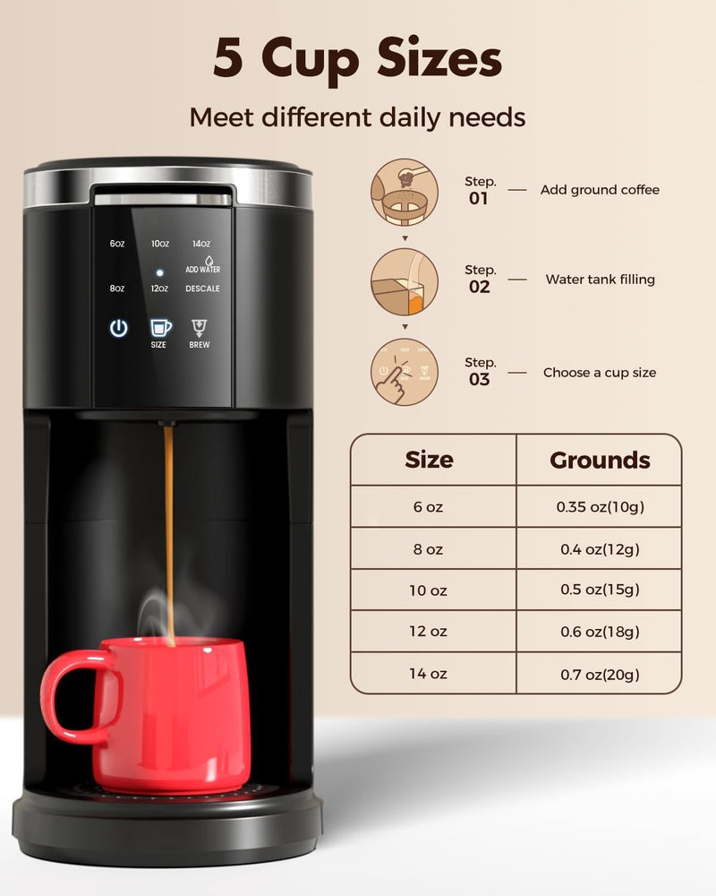 Kismile Single Serve Coffee Maker CM3729, photo 3 of 7