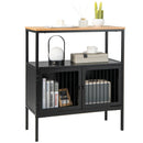 Kitchen Buffet Cabinet with 2 Doors and Open Shelf-Black by LJGDeals