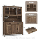 Kitchen Freestanding Hutch Cabinet with Microwave Countertop-Brown by LJGDeals
