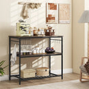 Kitchen Island with 3 Shelves Wine Glass Holders and 10 Hooks-Gray by LJGDeals