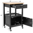 Kitchen Island with Storage Drawer and 3 Hooks