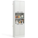 75 Inch Kitchen Pantry Cabinet Tall Cupboard with Doors and Shelves