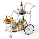 3-Tier Home Bar Serving Cart on Wheels with Mirrored Shelves by LJGDeals