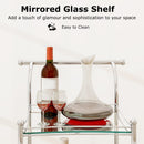 Kitchen Rolling Bar Cart with Tempered Glass Suitable for Restaurant and Hotel
