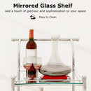 3-Tier Home Bar Serving Cart on Wheels with Mirrored Shelves by LJGDeals