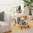3-Tier Home Bar Serving Cart on Wheels with Mirrored Shelves by LJGDeals