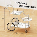 3-Tier Home Bar Serving Cart on Wheels with Mirrored Shelves by LJGDeals