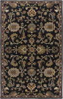 Kittredge Floral Black Wool Rug