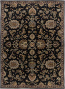 Kittredge Floral Black Wool Rug