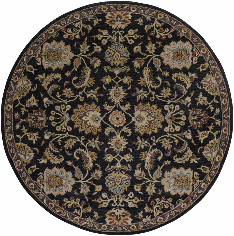 Kittredge Floral Black Wool Rug