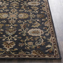 Kittredge Floral Black Wool Rug