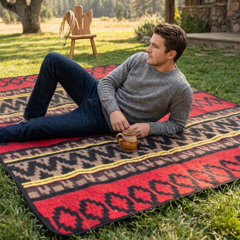Crimson Ultra-soft Mexican Blanket, photo 3 of 5