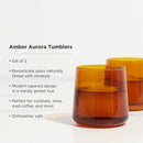 Aurora Amber Cocktail Tumblers, Set of 2 by Viski