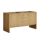 James Martin Hudson 60" Double Bathroom Vanity, Light Natural Oak