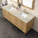 James Martin Laurent 72" Dual Mount Double Bathroom Vanity, Light Natural Oak