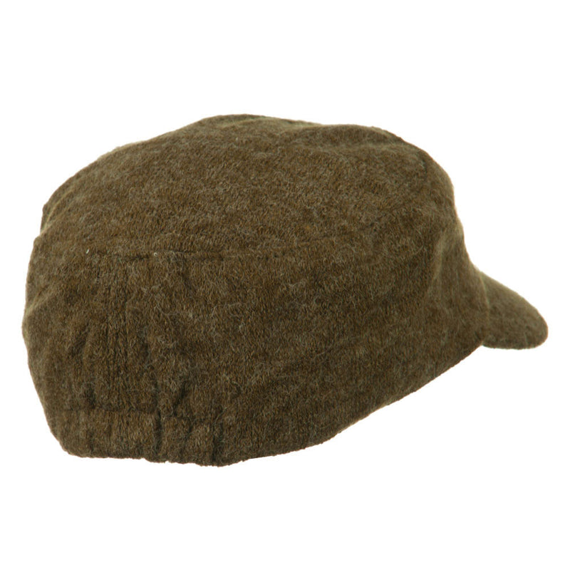 Knit Military Cap with Circle Motifs