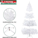 8ft Spruce Hinged Artificial Christmas Tree Premium Xmas Tree w/ 1500 Branch Tips Metal Stand Decoration, White