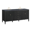 James Martin Myrrin 72" Double Bathroom Vanity, Carbon Oak