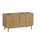 James Martin Laurent 60" Dual Mount Single Bathroom Vanity, Light Natural Oak