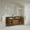 James Martin Laurent 60" Dual Mount Double Bathroom Vanity, Honey Oak