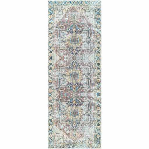 Blue Catigpian Distressed Washable Area Rug